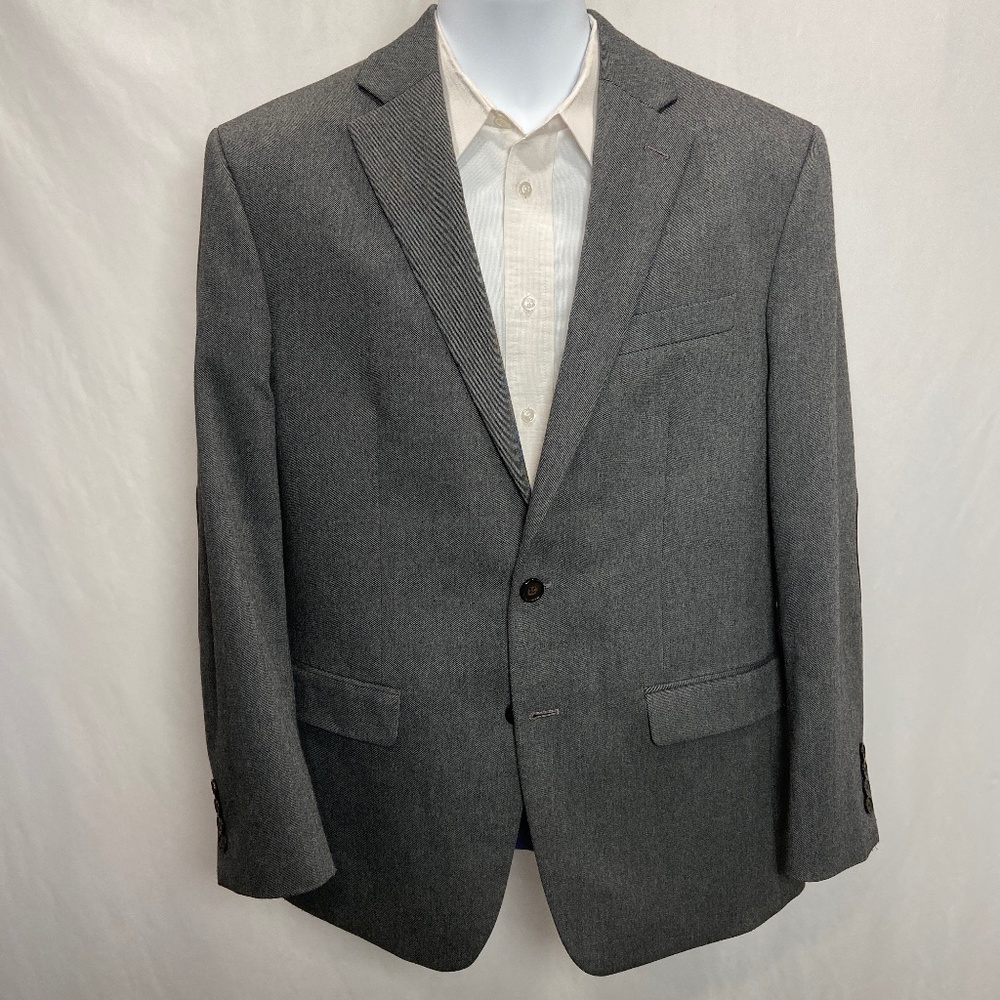 Chaps Gray Check Suit Coat Blazer Sport Jacket 40R Men's